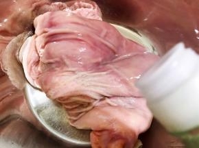 黏液洗掉后冲洗干净，再倒入白醋反复里里外外抓洗干净