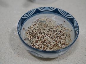 将食材用纯冰水泡洗一下。