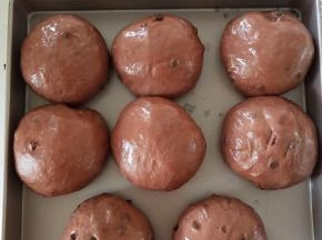 13、发酵到2倍大。表面刷少许蛋白液。
