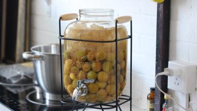 6.	把酒咕咚咕咚都倒进罐子就好啦~