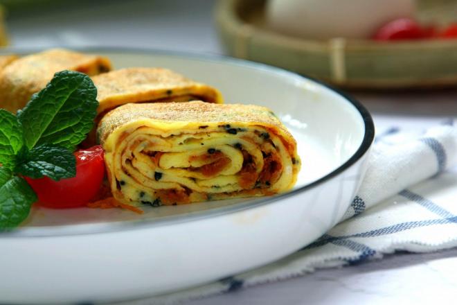 芝士肉松厚蛋烧