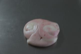 把两个边向上翻起来，再用手掌按压平