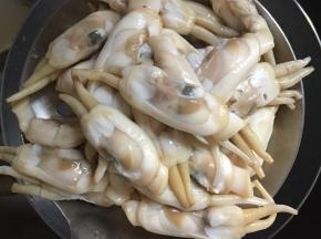 把蛏子肉拆出，清洗后沥干水份备用。