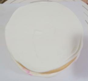 将奶油用抹刀抹平。