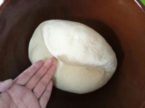 面粉加水和酵母粉和好放在温暖的地方发酵