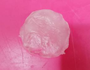 水晶皮分成40克一个，揉圆，按扁。