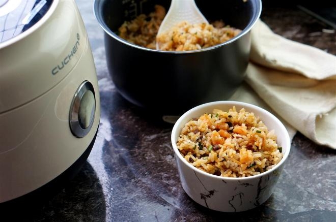 香菇菜虾仁焖饭