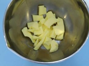 黄油室温软化，手轻轻一按可以按一个窟窿。