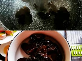 木耳放锅里煮熟，放凉白开里泡一下