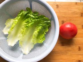 准备好生菜和番茄
