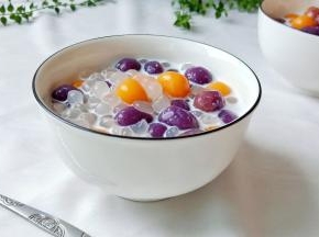 芋圆入口爽滑，Q弹软糯。