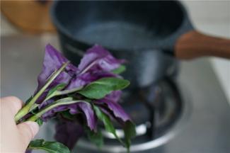 奶锅里加水煮开，加入适量细盐之后，再将蔬菜下锅焯煮一下即可控水摆盘。