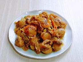 麻辣扇贝肉，开袋是即食，是调过味的哈，所以无需另外腌制。