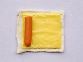 放入火腿。
