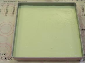 倒入蛋糕糊，轻震几下。