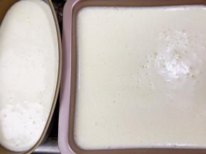 再把一发好的面糊倒入不粘模具里，开始二发30度60分钟，二发不用再搅拌了