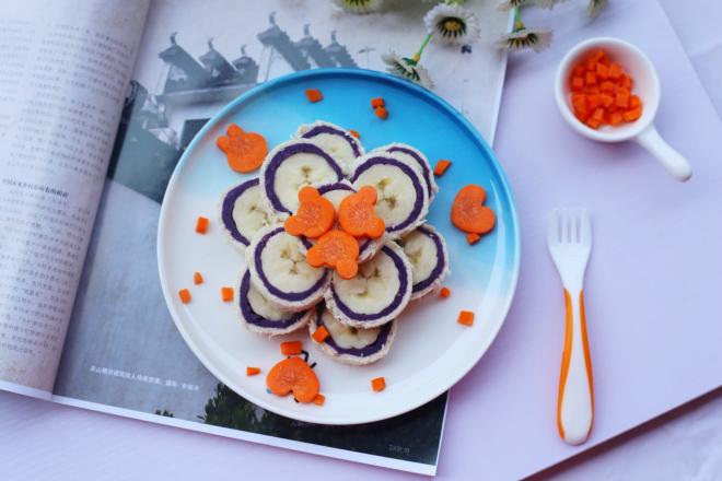 简单又快手的紫薯香蕉土司卷