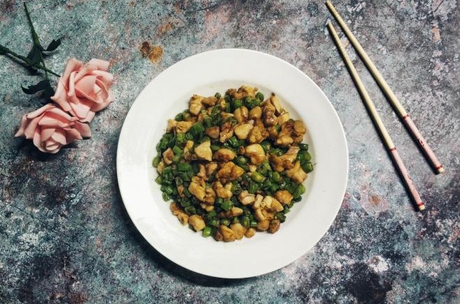 四季豆咖喱鸡丁