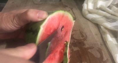 把西瓜皮修整齐
