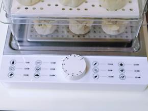 将蒸锅开关调到10分钟位置。(我用的是熟糯米饭，所以无需蒸太久。)