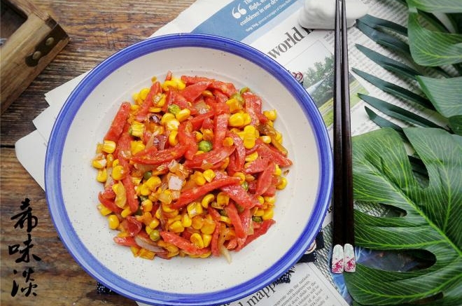 洋葱玉米炒香肠