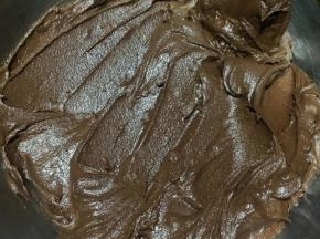 倒入咖啡液和香草糊，（咖啡是现磨的，也可以现泡待冷却了加入）