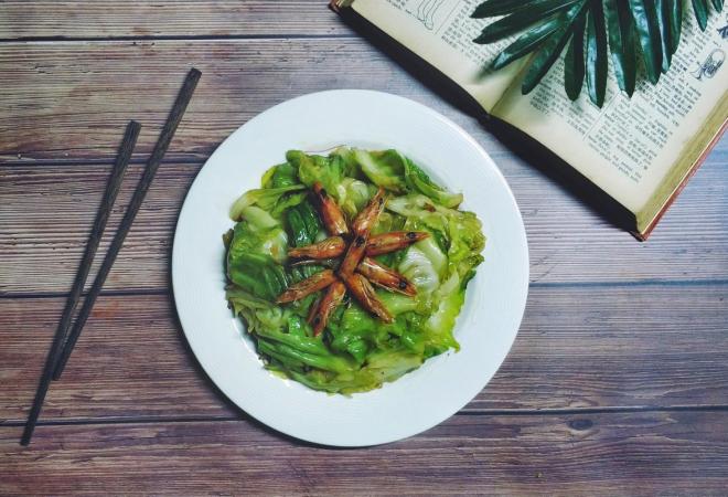 虾头油蒜蓉炒手撕包菜