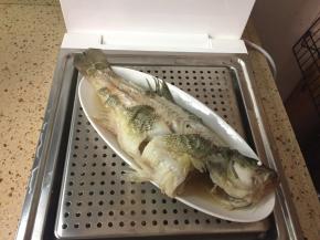 鱼蒸好后取出，把碟子里的水倒掉，蒸出来汁水很腥，所以要倒掉。