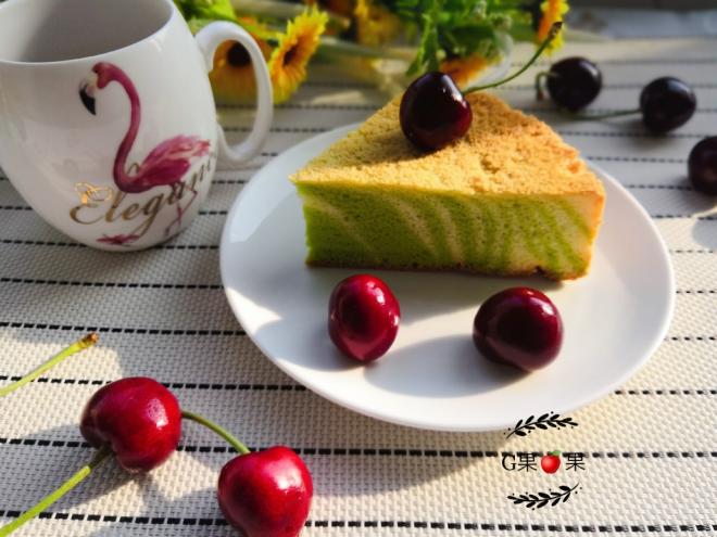菠菜斑马纹酸奶蛋糕