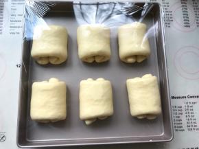 发酵好的面图明显比之前膨胀很多，烤箱预热170度