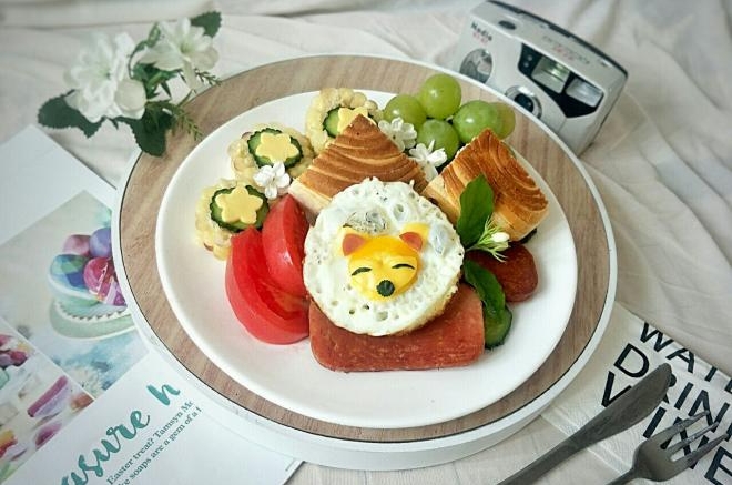 儿童营养萌煎蛋摆盘餐