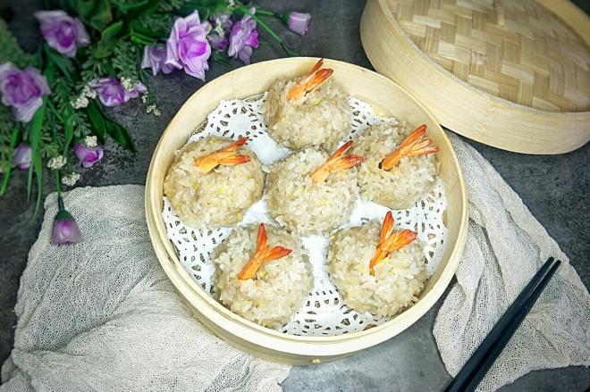 虾仁糯米蒸肉丸