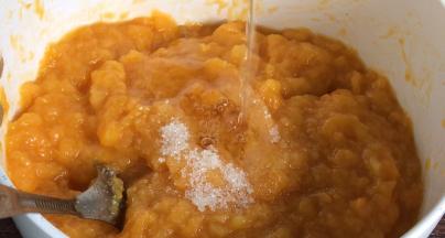 加入白糖和柠檬汁，小火煮开