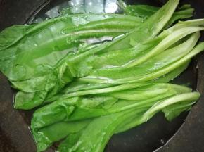 青菜焯水捞出。