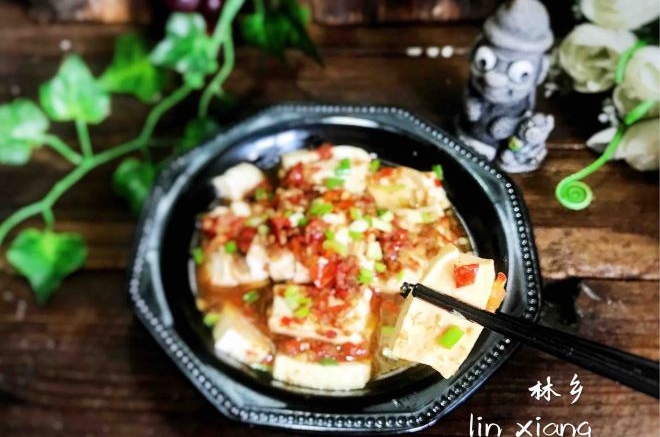 辣椒酱蒸豆腐