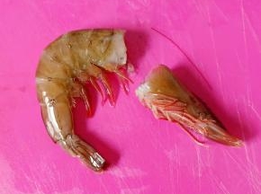 虾洗净去头。