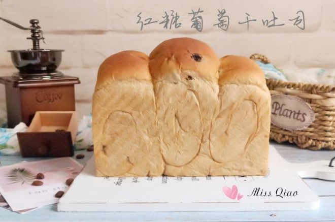 红糖葡萄干吐司(一次发酵)