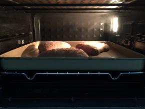 烤箱底部加入一盘温水来创造足够的湿度，开启发酵模式，温度30度，时间30分钟，进行二次发酵至2倍大小