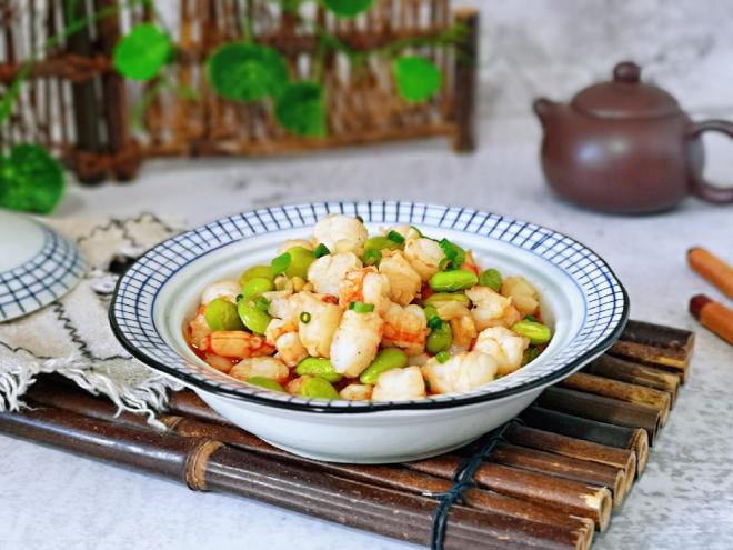 虾仁炒毛豆