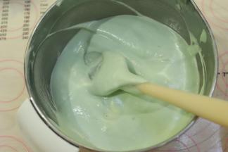 同样翻拌的手法混合成细腻无明显颗粒的蛋糕糊。