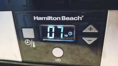 时间设置7个钟，按开始键