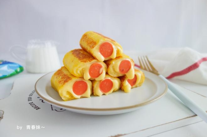 火腿芝士吐司卷