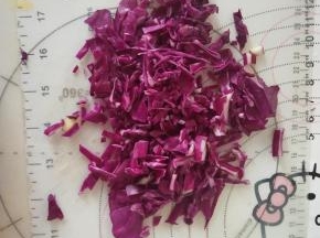 2、紫甘蓝切碎。
