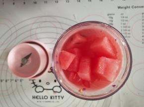 5、将材料放入长帝便携式果汁机中。