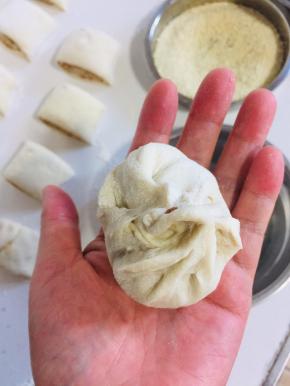 像包包子一样包好。