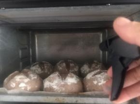 20分钟后，喷上一层清水雾，继续烤10分钟左右