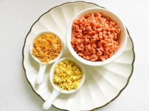 火腿，虾米，姜切丁。