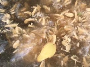 加入虾皮，煮沸