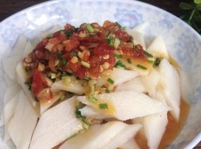 倒入山药上面