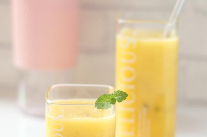 芒果百香果雪梨汁